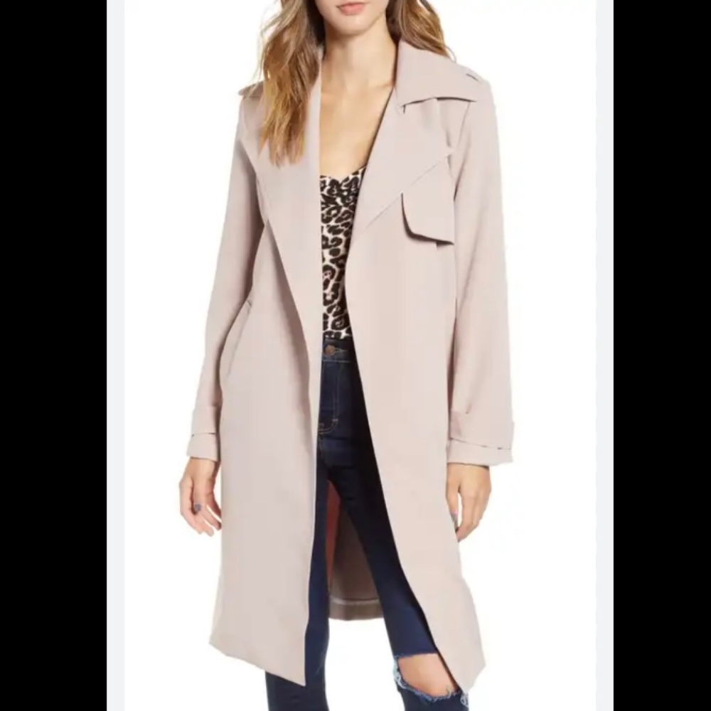 Dusty Rose Prima Trench Coat - Picture 3 of 9